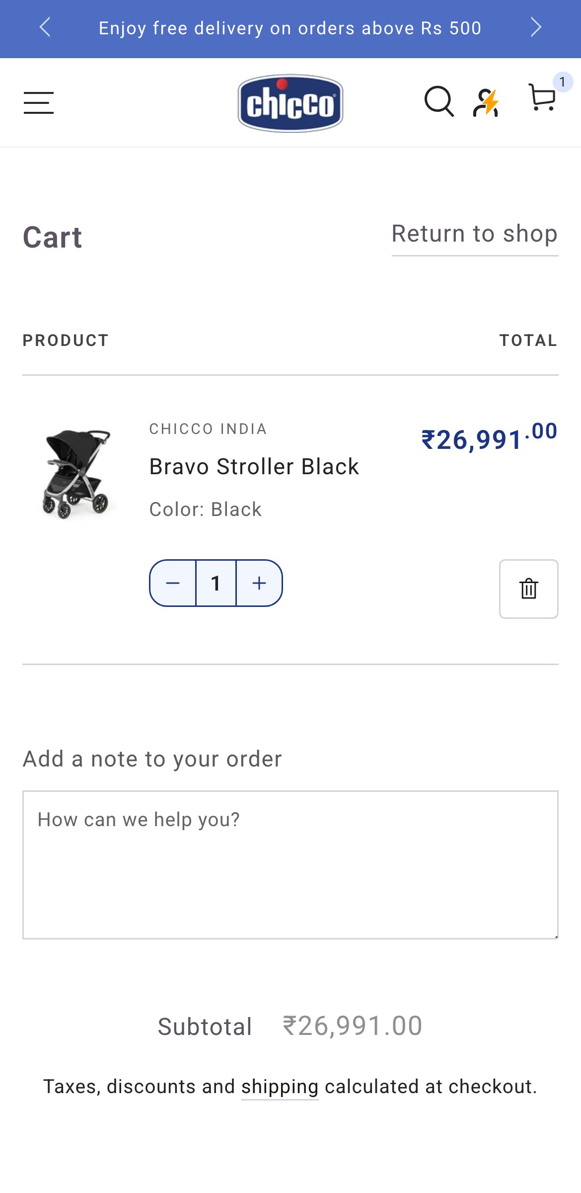 Chicco India — Cart Drawer