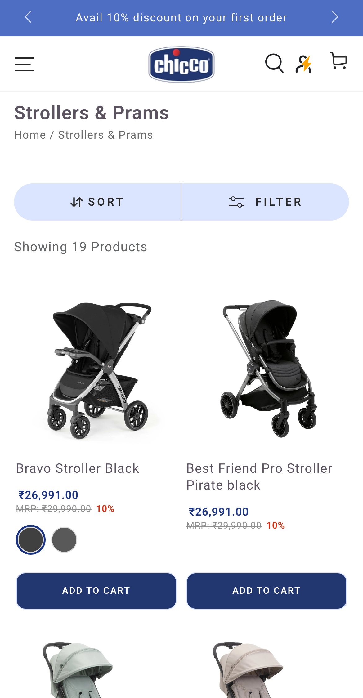 Chicco India — Strollers & Prams (no hero)