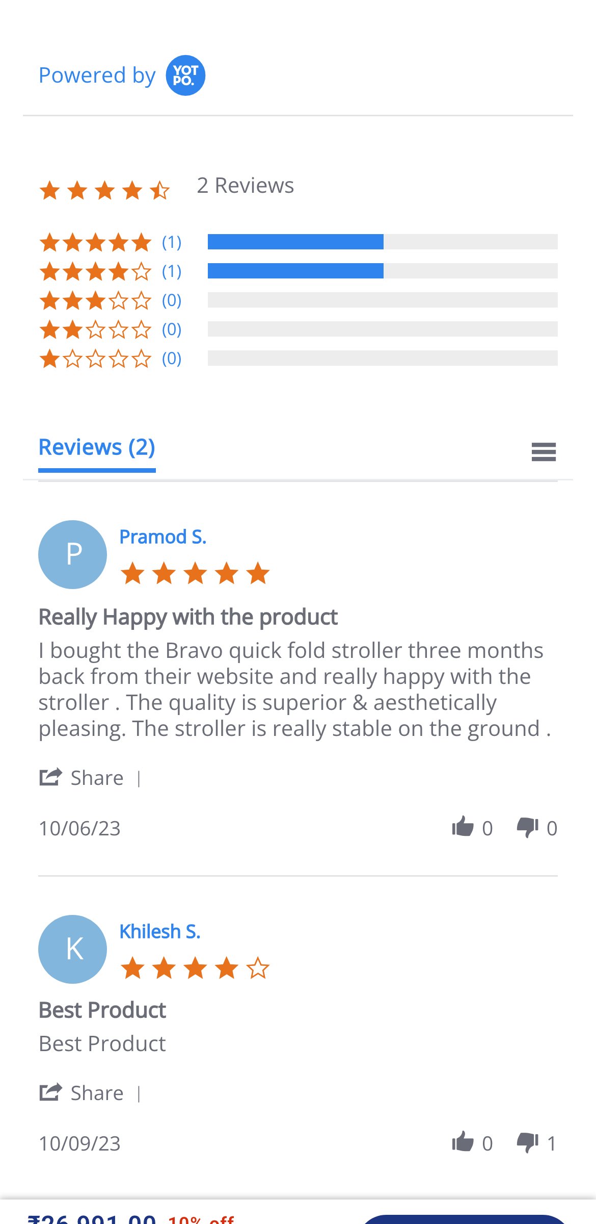 Chicco India — PDP Review Section