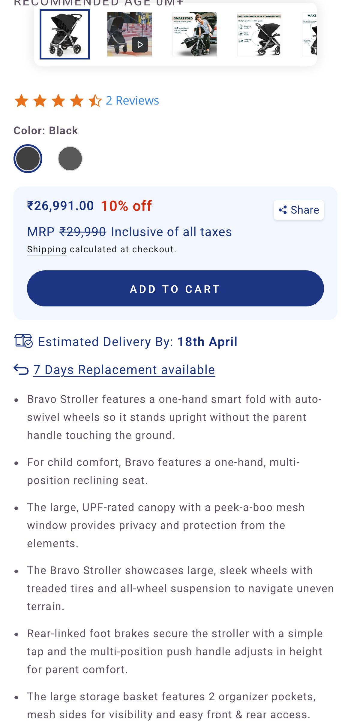 Chicco India — PDP CTA Zone